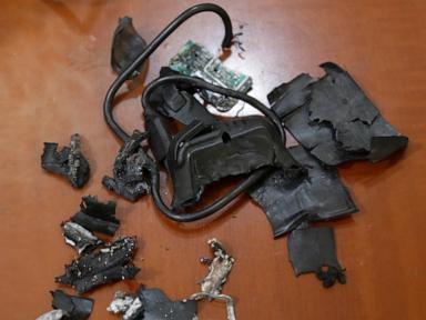 Remnants of exploded pagers in Southern Beirut