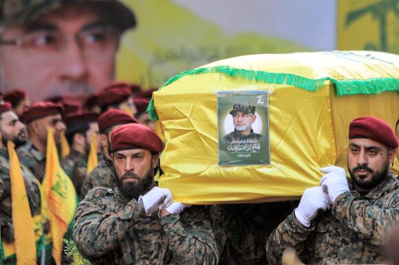 Funeral of commander Ibrahim Aqil in southern Beirut