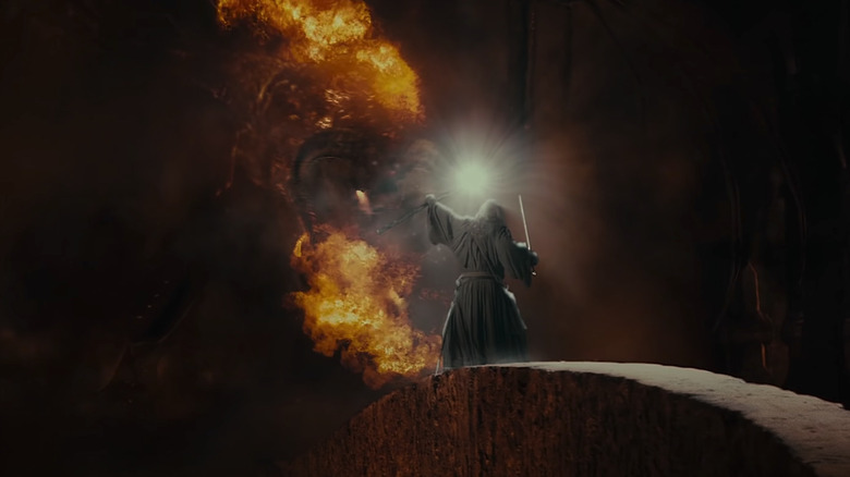 Gandalf fights Balrog on bridge