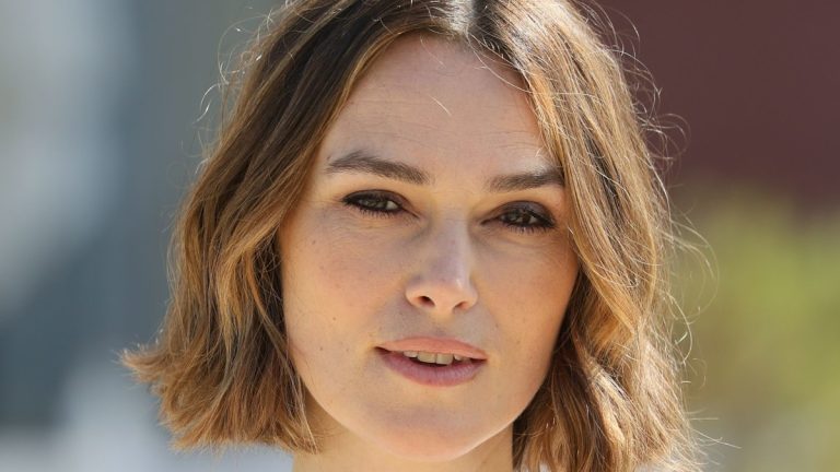 Keira Knightley radiates sophistication in a bridal white lace co-ord
